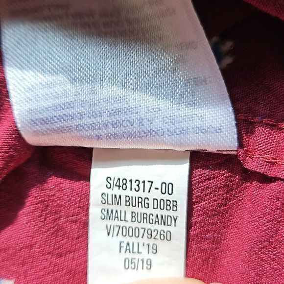 Old Navy Men's Slim Fit Red Everyday Shirt Long Sleeve Button Down Sz L‎ - Picture 10 of 10